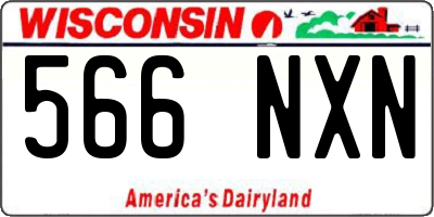 WI license plate 566NXN