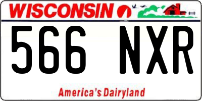 WI license plate 566NXR