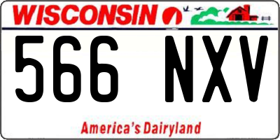 WI license plate 566NXV