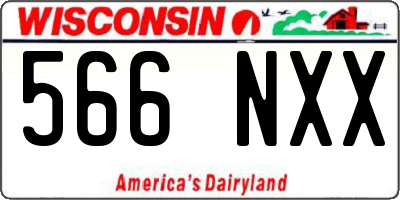 WI license plate 566NXX