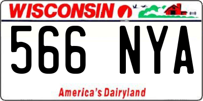 WI license plate 566NYA