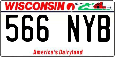 WI license plate 566NYB