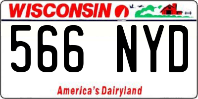 WI license plate 566NYD