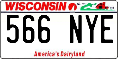 WI license plate 566NYE