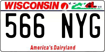 WI license plate 566NYG