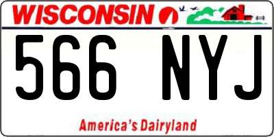WI license plate 566NYJ