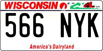 WI license plate 566NYK