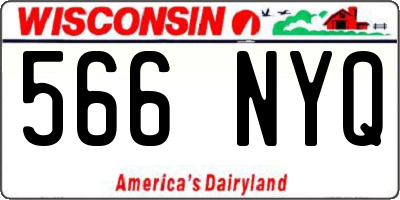 WI license plate 566NYQ