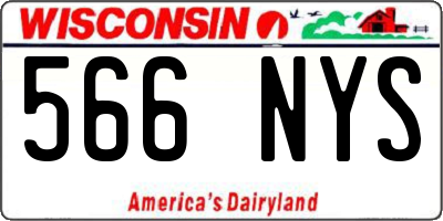 WI license plate 566NYS