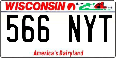 WI license plate 566NYT