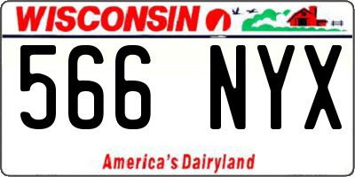 WI license plate 566NYX