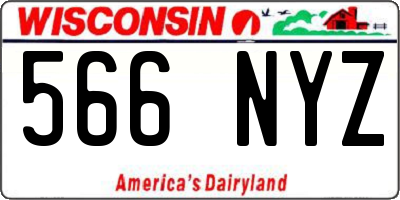 WI license plate 566NYZ