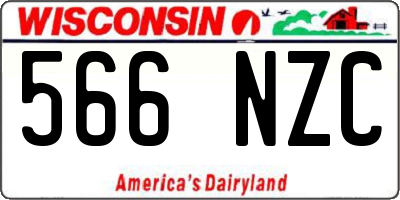 WI license plate 566NZC