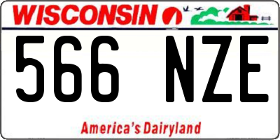 WI license plate 566NZE