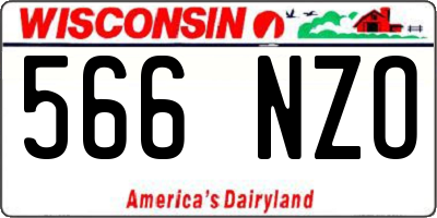 WI license plate 566NZO