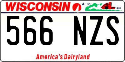 WI license plate 566NZS