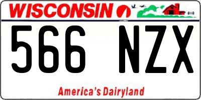 WI license plate 566NZX