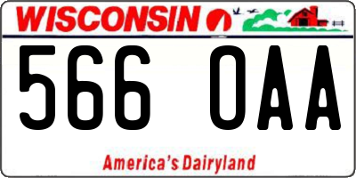 WI license plate 566OAA
