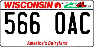 WI license plate 566OAC