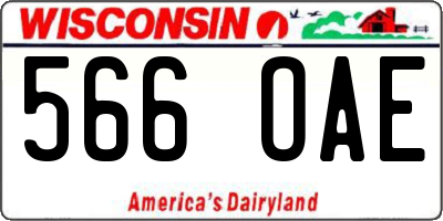 WI license plate 566OAE