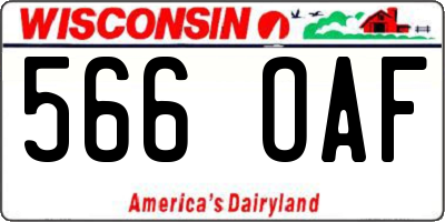 WI license plate 566OAF