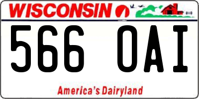 WI license plate 566OAI