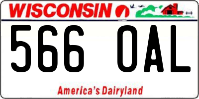 WI license plate 566OAL
