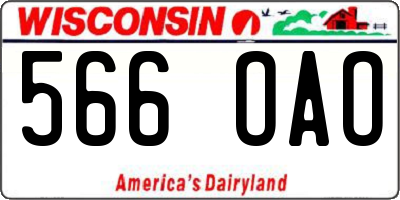 WI license plate 566OAO
