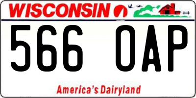 WI license plate 566OAP