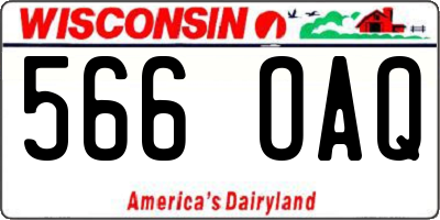 WI license plate 566OAQ