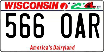 WI license plate 566OAR