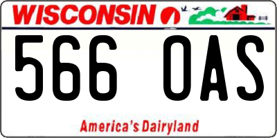 WI license plate 566OAS
