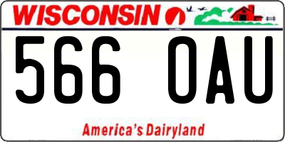 WI license plate 566OAU