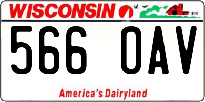 WI license plate 566OAV