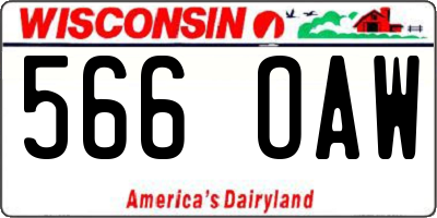 WI license plate 566OAW