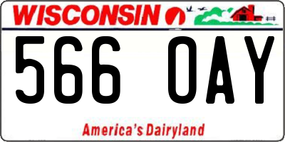 WI license plate 566OAY