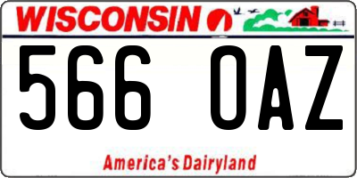 WI license plate 566OAZ