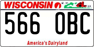 WI license plate 566OBC