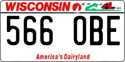 WI license plate 566OBE