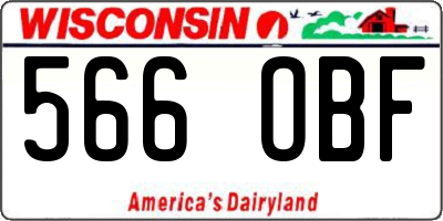 WI license plate 566OBF