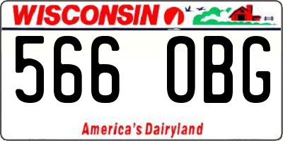 WI license plate 566OBG