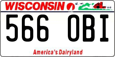 WI license plate 566OBI