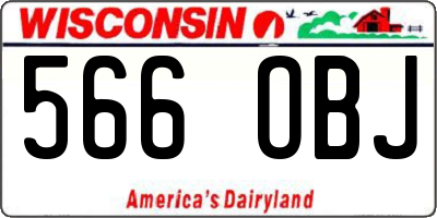 WI license plate 566OBJ