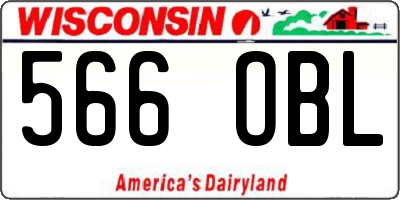 WI license plate 566OBL