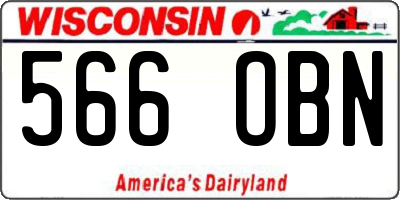 WI license plate 566OBN