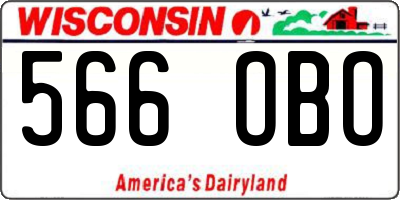 WI license plate 566OBO