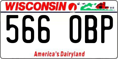 WI license plate 566OBP
