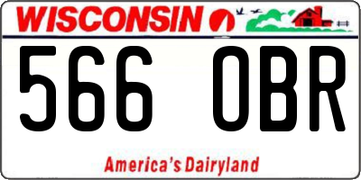 WI license plate 566OBR
