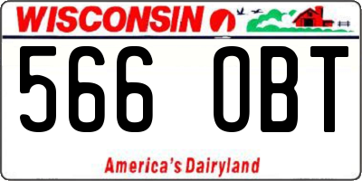 WI license plate 566OBT