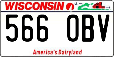 WI license plate 566OBV